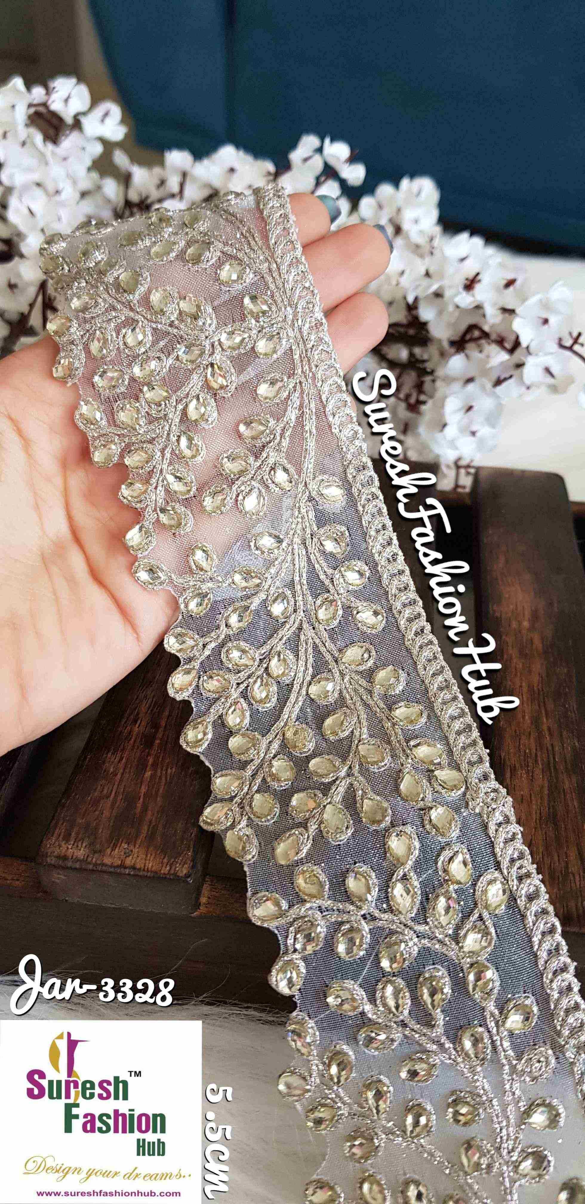 Delicate Silver Leaves Design Trim