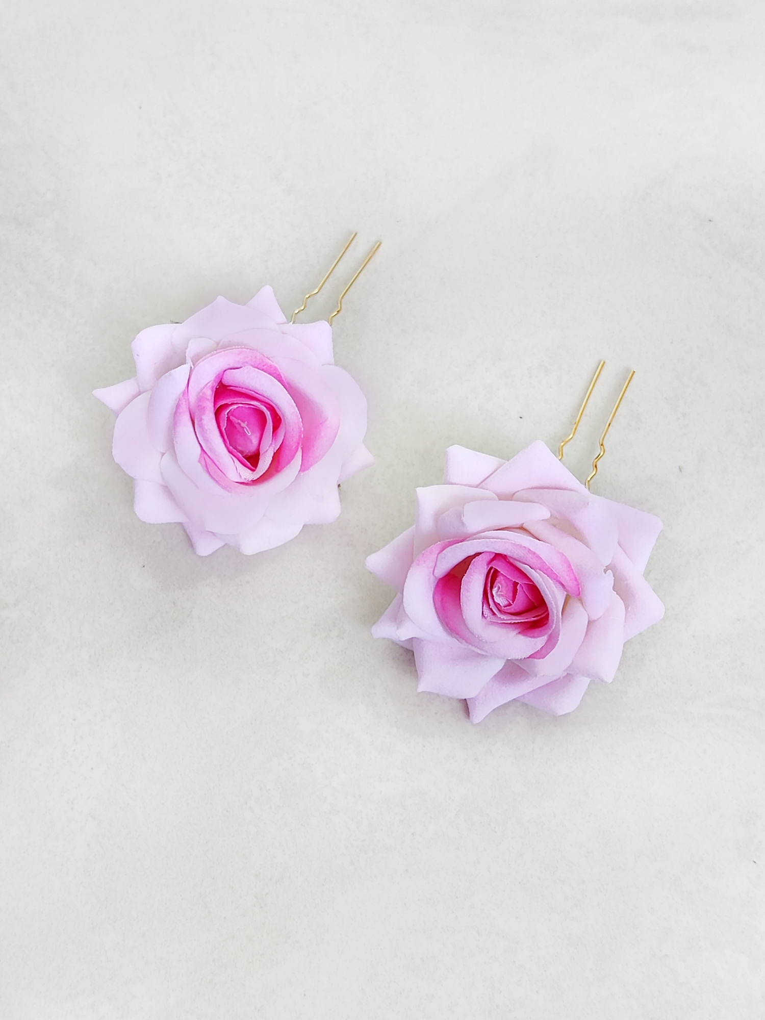 Rose Bun Pin Set Of 2- Light Pink