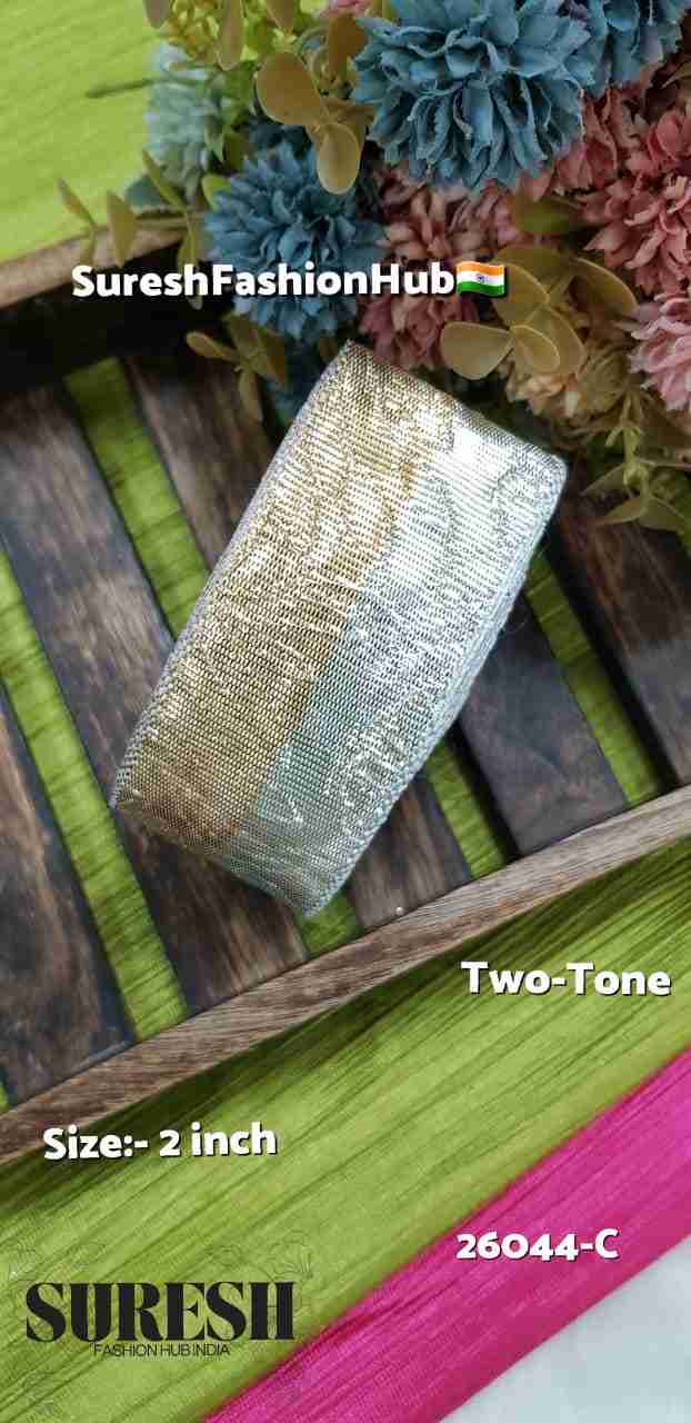 Mix Light Gold + Ant Gold Machine Made Gota Lumpi Lace – Design 26044-C