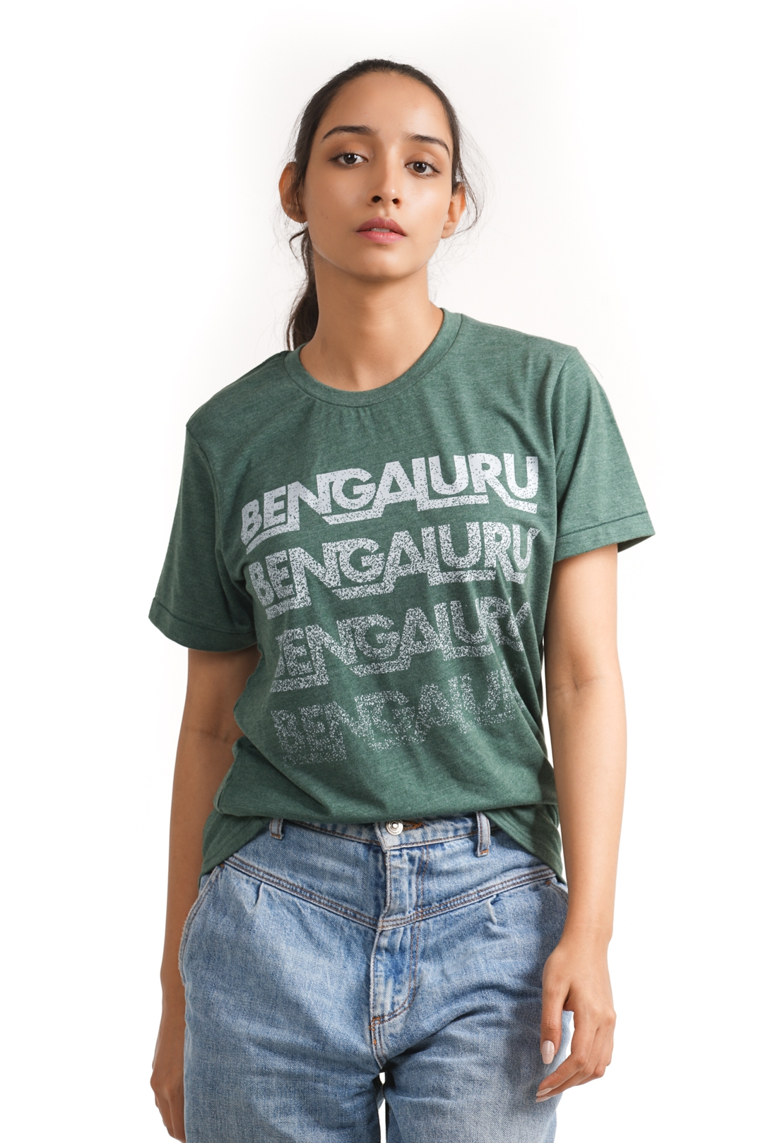 1947IND | Unisex Bengaluru X4 Tri-Blend T-Shirt in Bottle Green