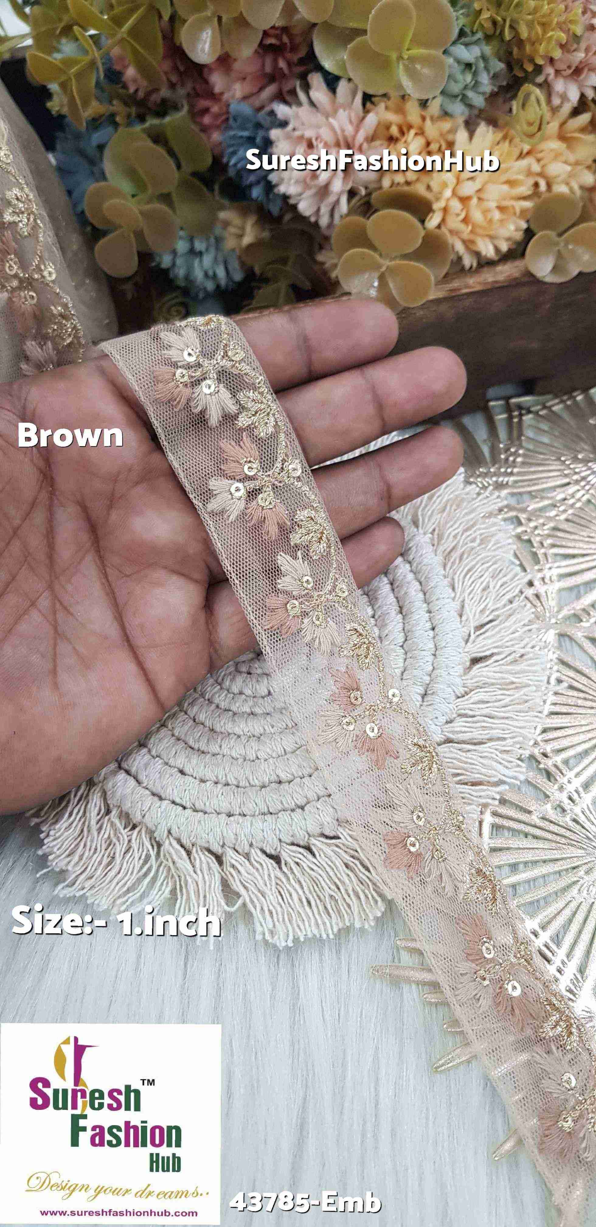 Brown Elegance Embroidery Lace