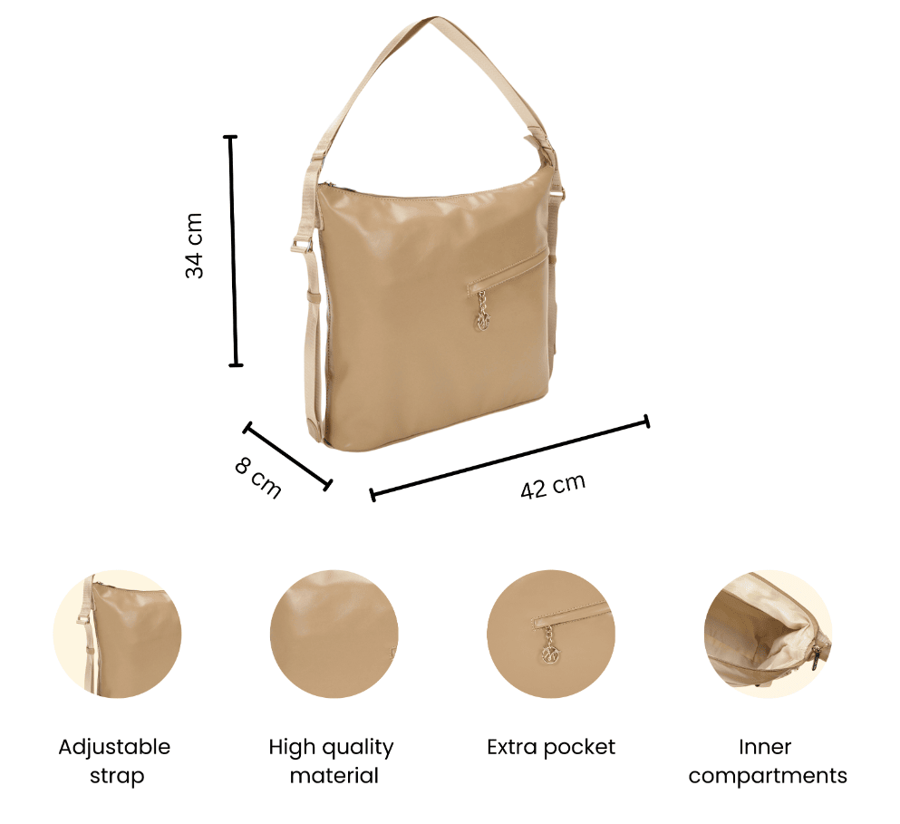 Shape Shifter Beige Tote Bag - Large