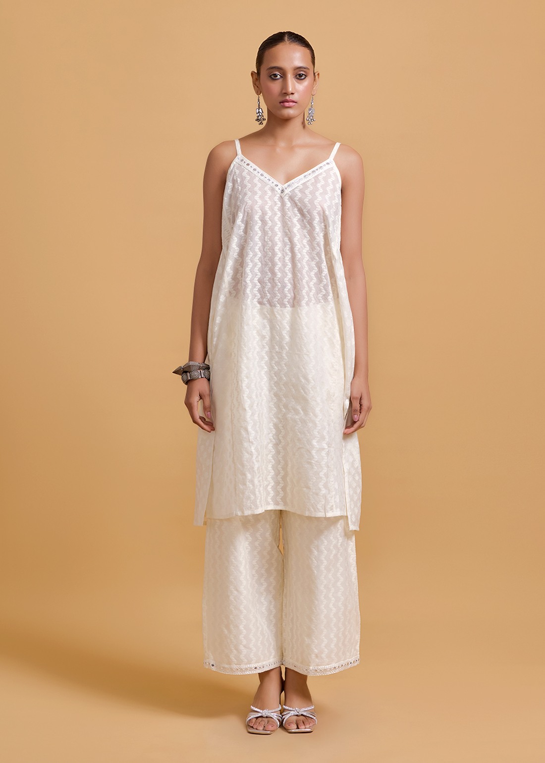 Azra Mirror White Coat Set