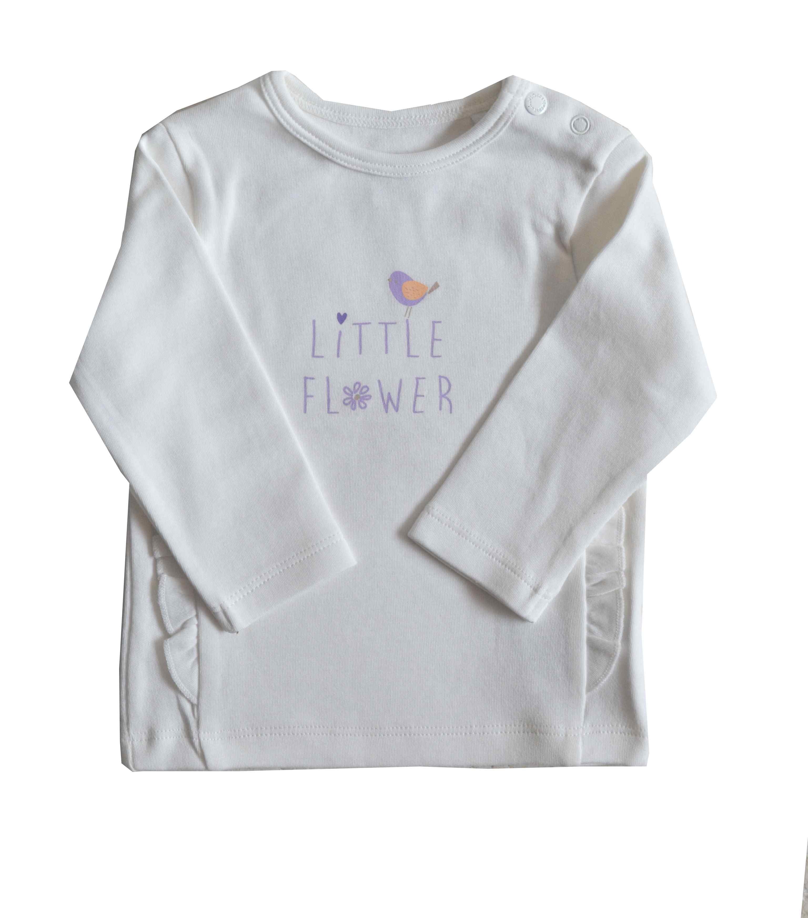 Baby Girls Top with full sleeves;Color-White