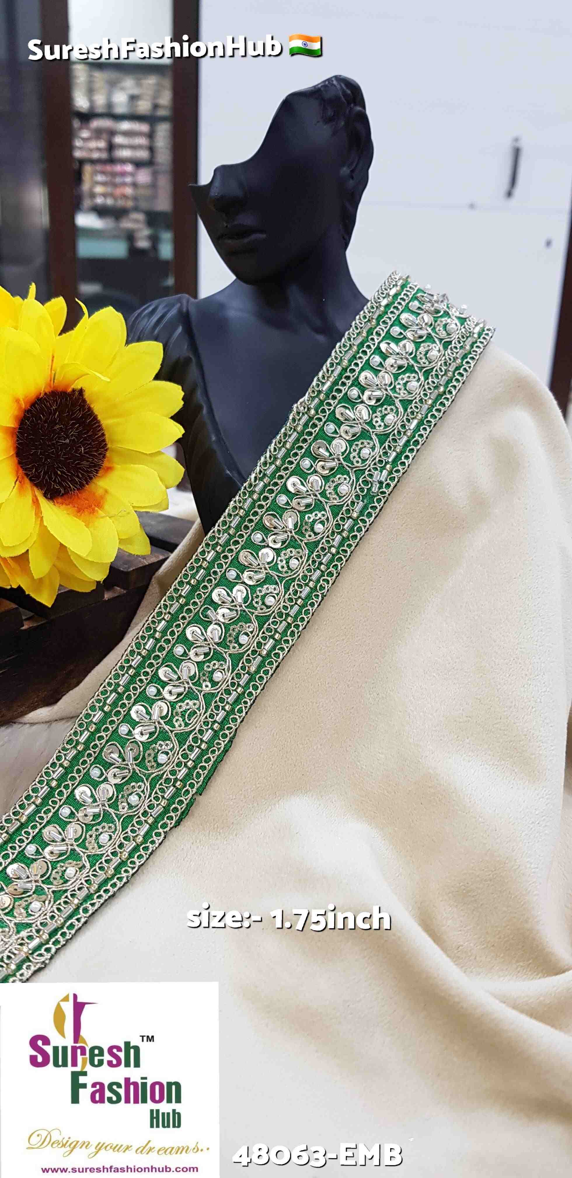 Green Floral Fabric Lace