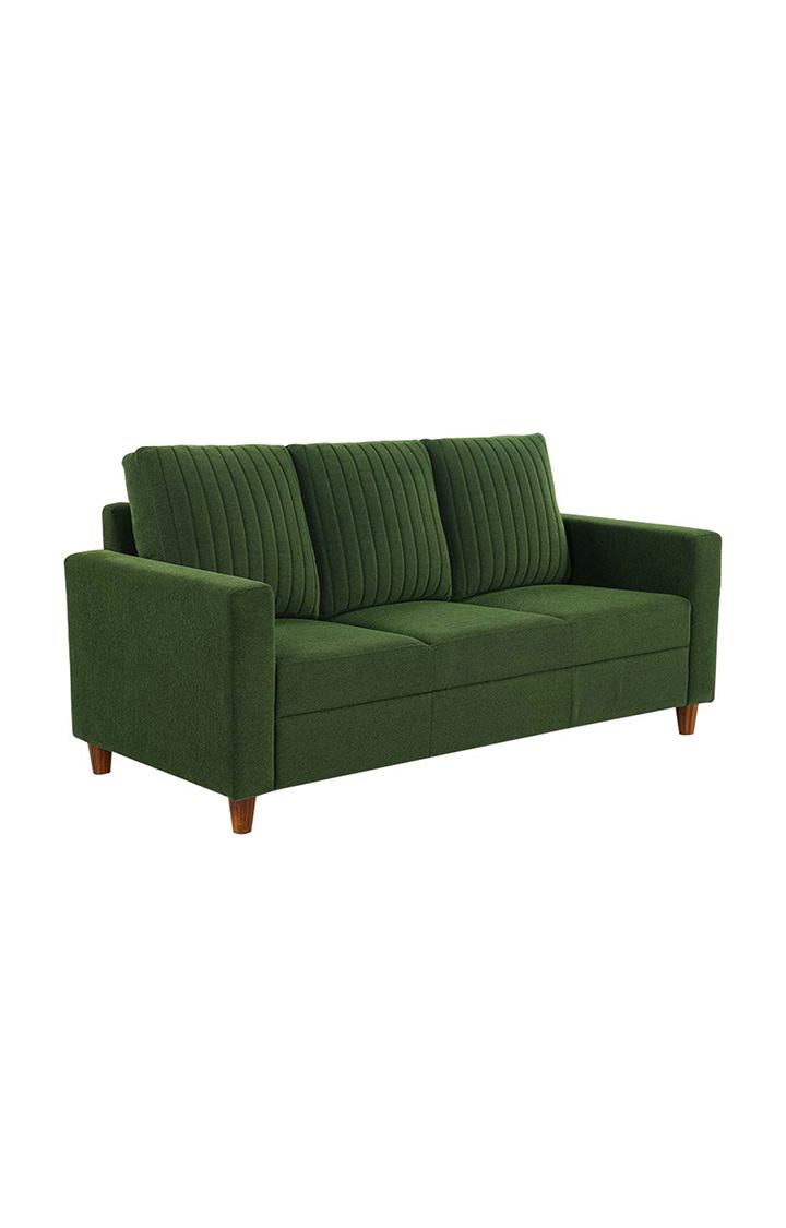 neudot Roman Sofa for Living Room |3 Persons Sofa|Premium Fabric with Cushioned Armrest | Solid Wood Frame|3 Seater in Emerald Green Color