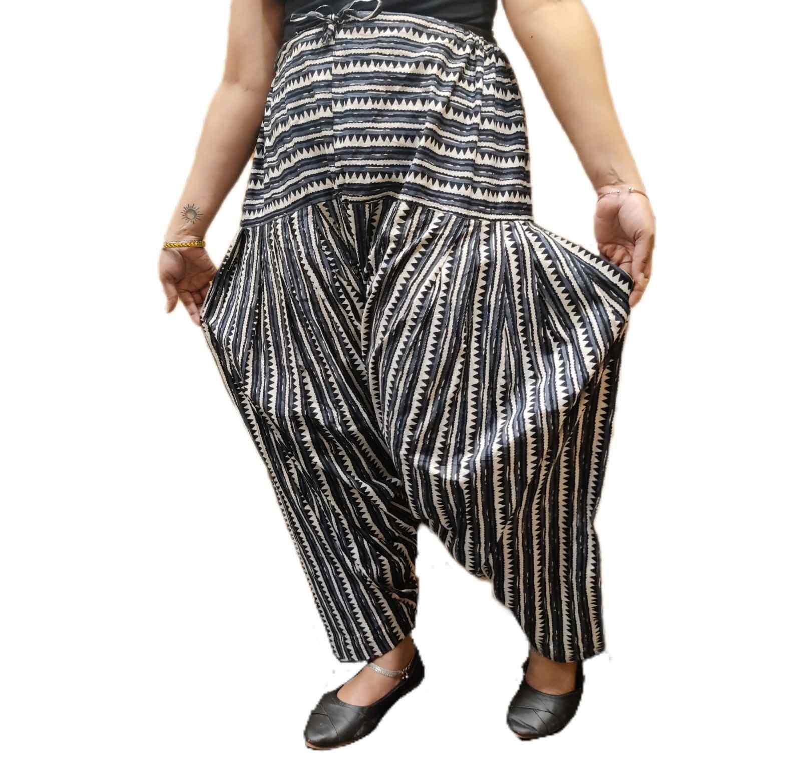 Printed Salwar-Black-Lines