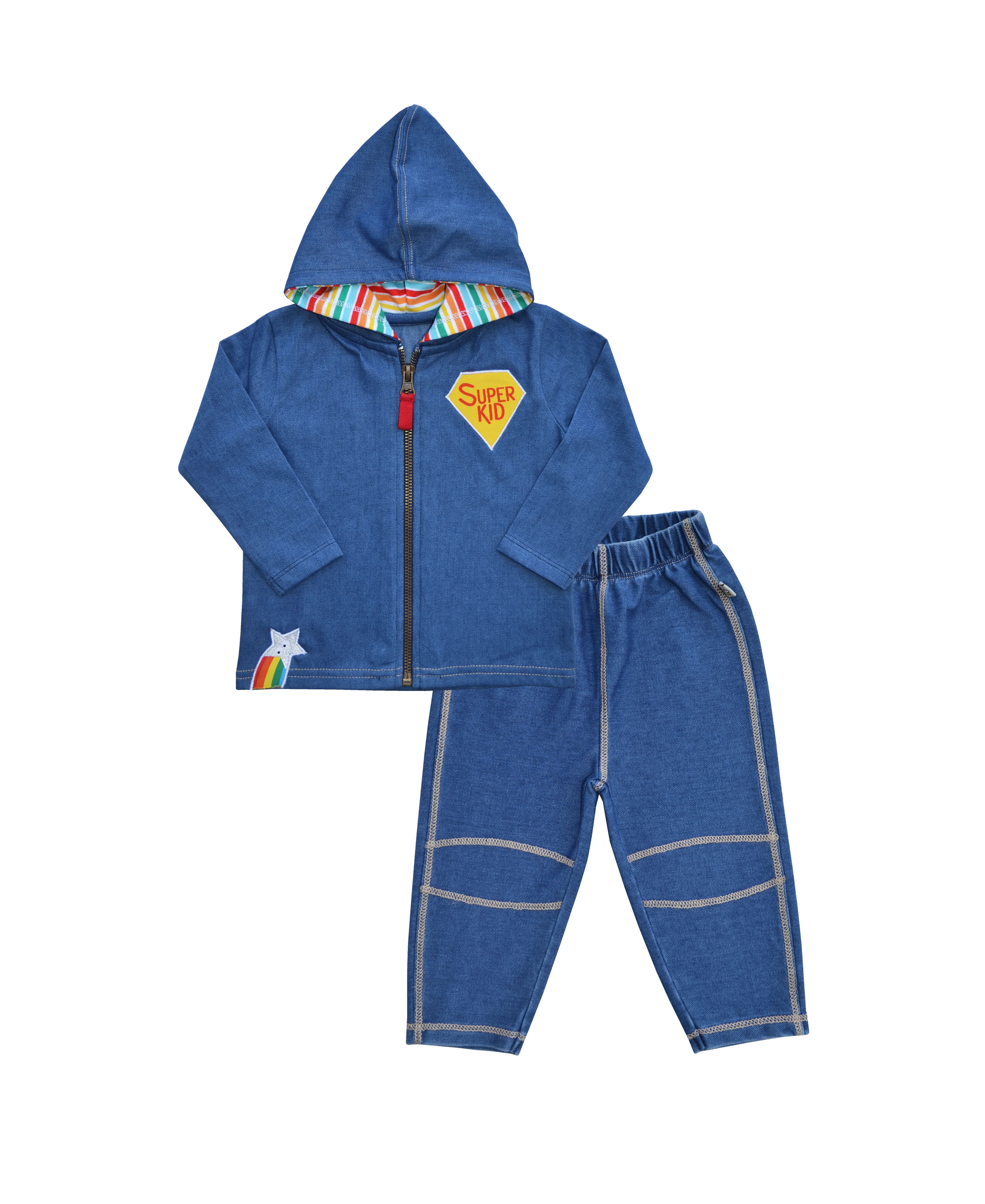 Babeez | Super Kid Denim Look Hoody Jacket and Denim Look Pant (100% Cotton Denim Look) undefined