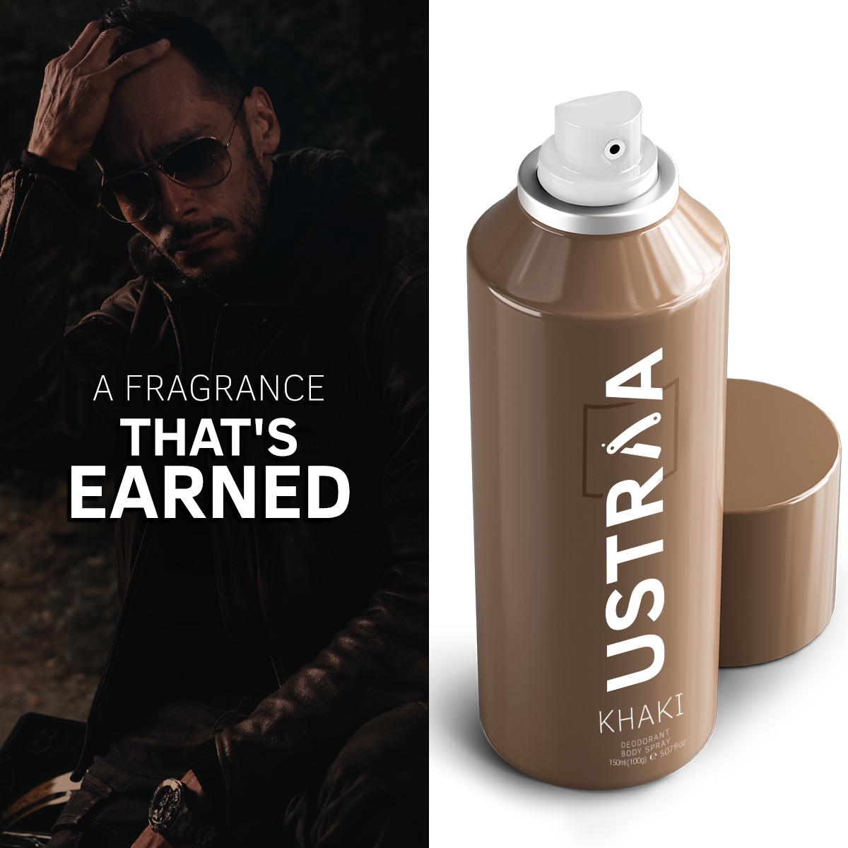 Ustraa | Ustraa Deodorant For Men, Khaki, 150ml 1