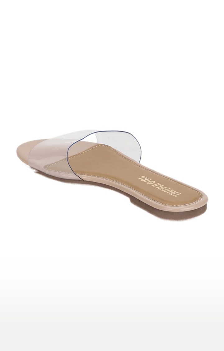 Truffle Collection | Women's Beige Synthetic Solid Flat Slip-ons 2