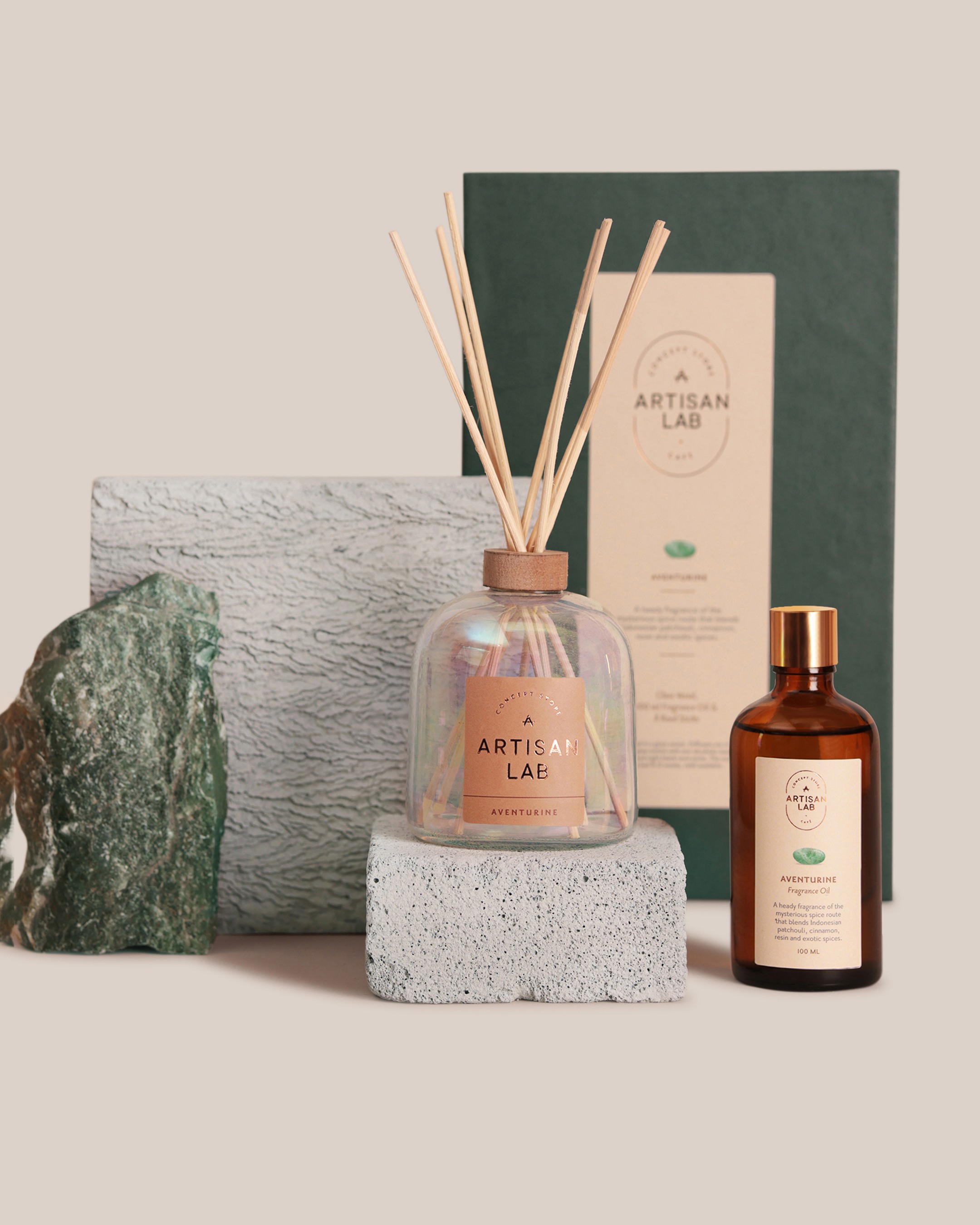Aventurine Diffuser Set