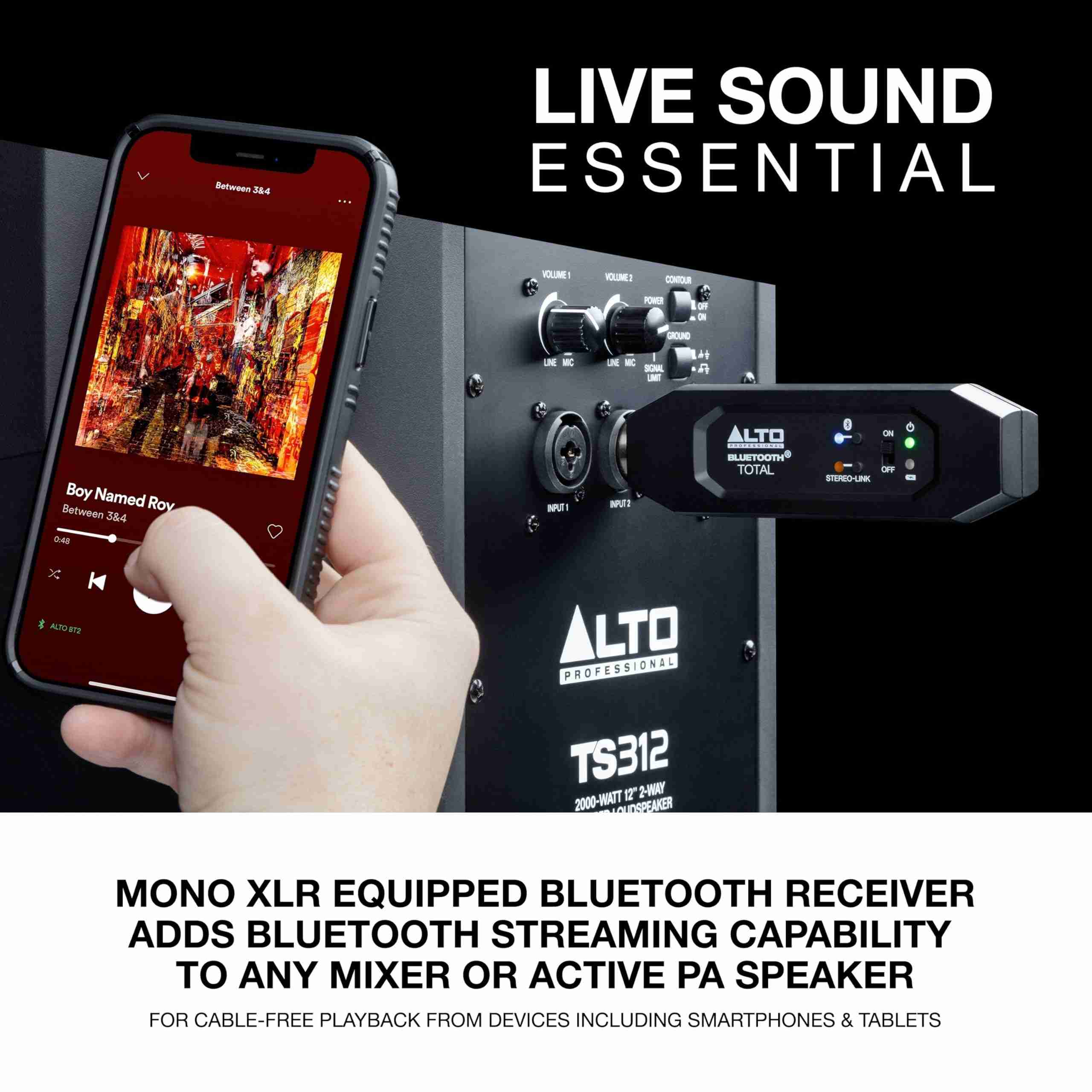 Alto Bluetooth Total 2 Rechargeable XLR Bluetooth Audio Receiver 2