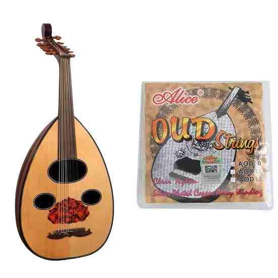 أوتار عود Alice AOD-10، طقم من 10 أوتار، نايلون ونحاس مطلي بالفضة 2
