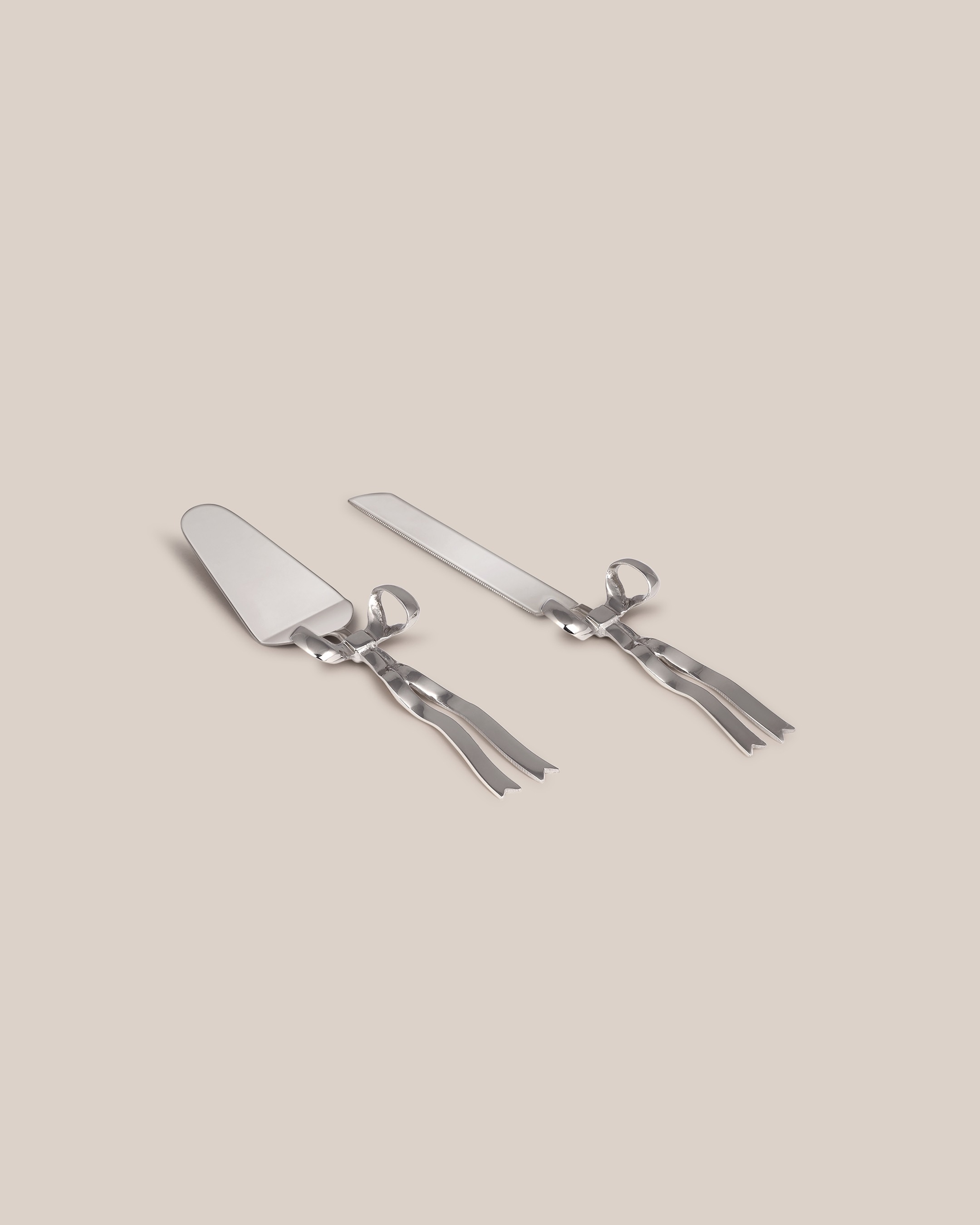 Silver Bow Cake Knife & Server