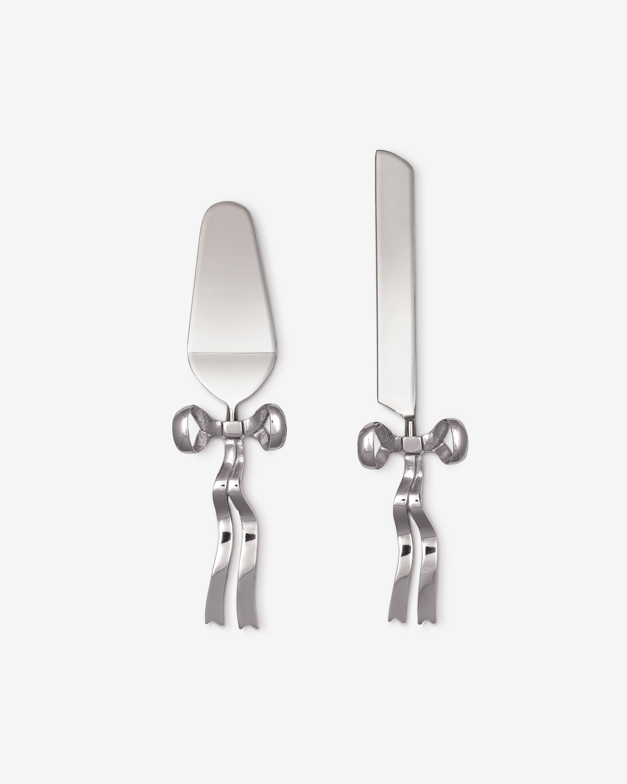Silver Bow Cake Knife & Server