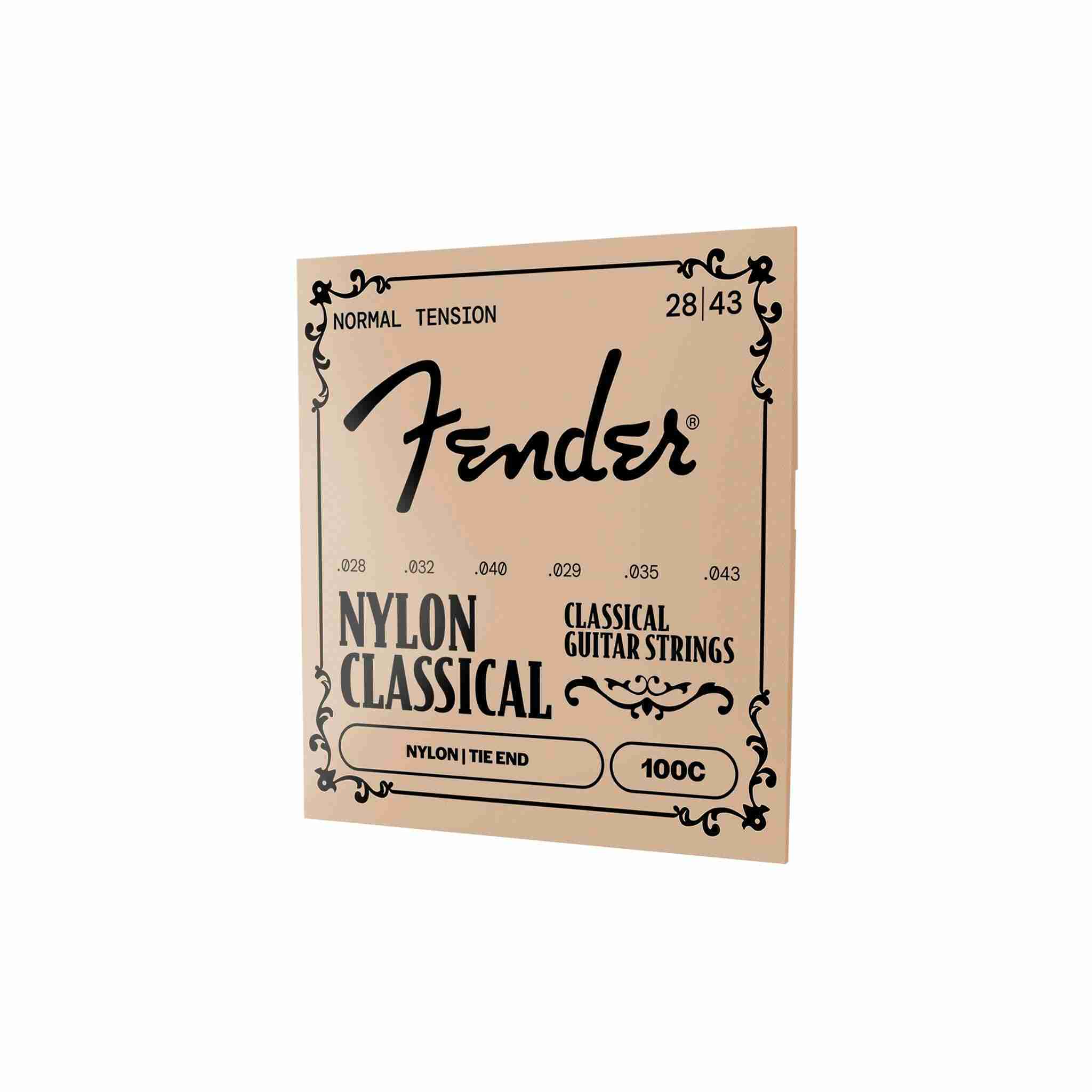 أوتار غيتار كلاسيكي Fender 100، شد عادي، نايلون شفاف، بنهاية رابطة (.028-.043) 4
