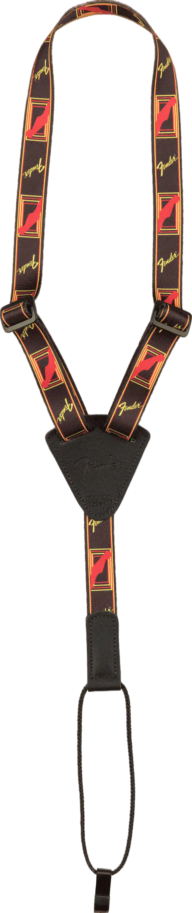 Fender 0990630002 Black/Yel/Red Ukulele Strap 1