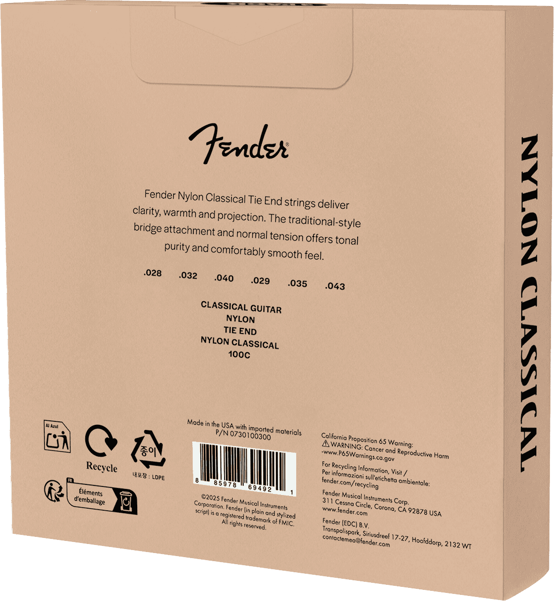 Fender CUERDAS NYLON 0730100300 Classic Guitar Strings 2