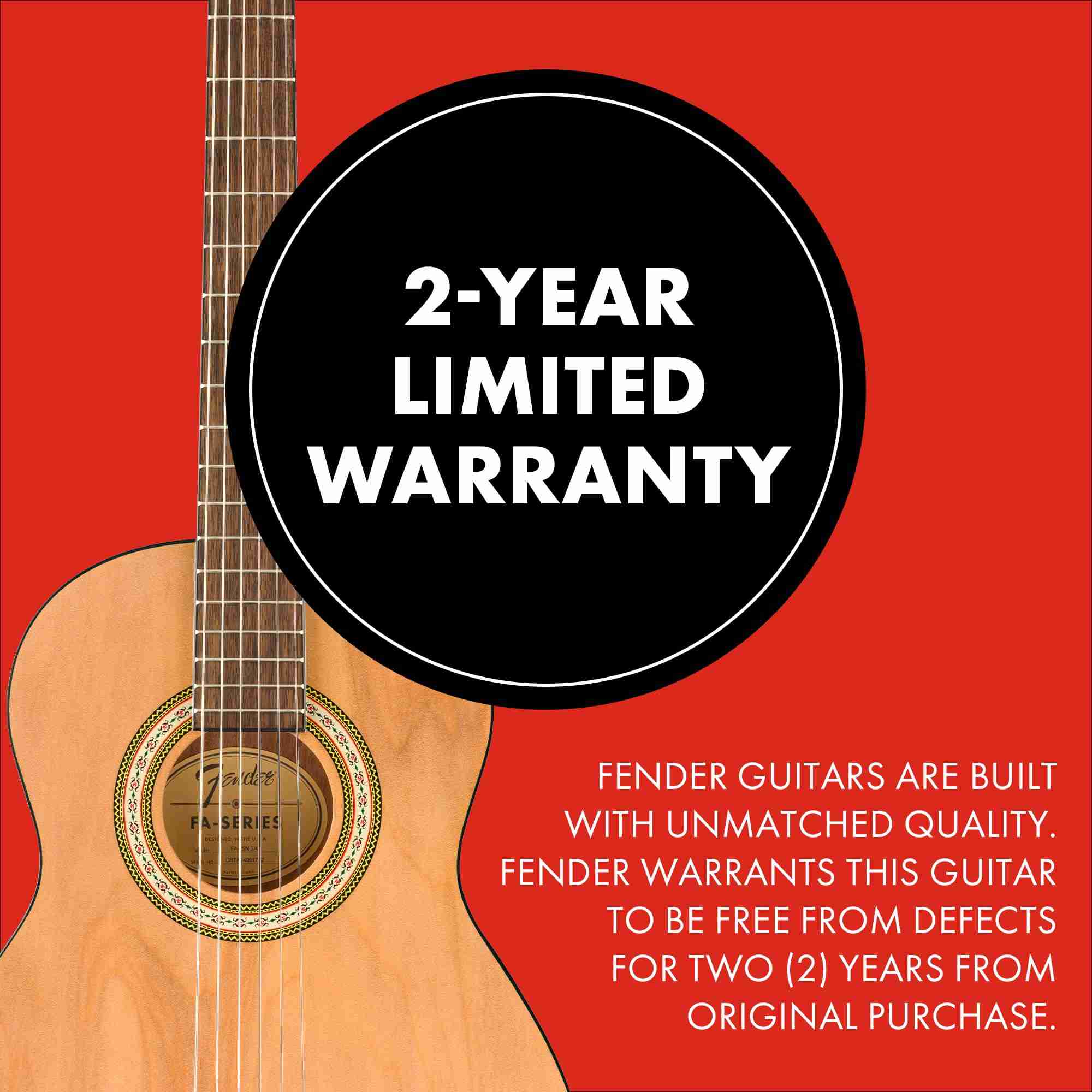 Fender FA-25N 3/4 Size Nylon-String Acoustic Guitar, Natural 5