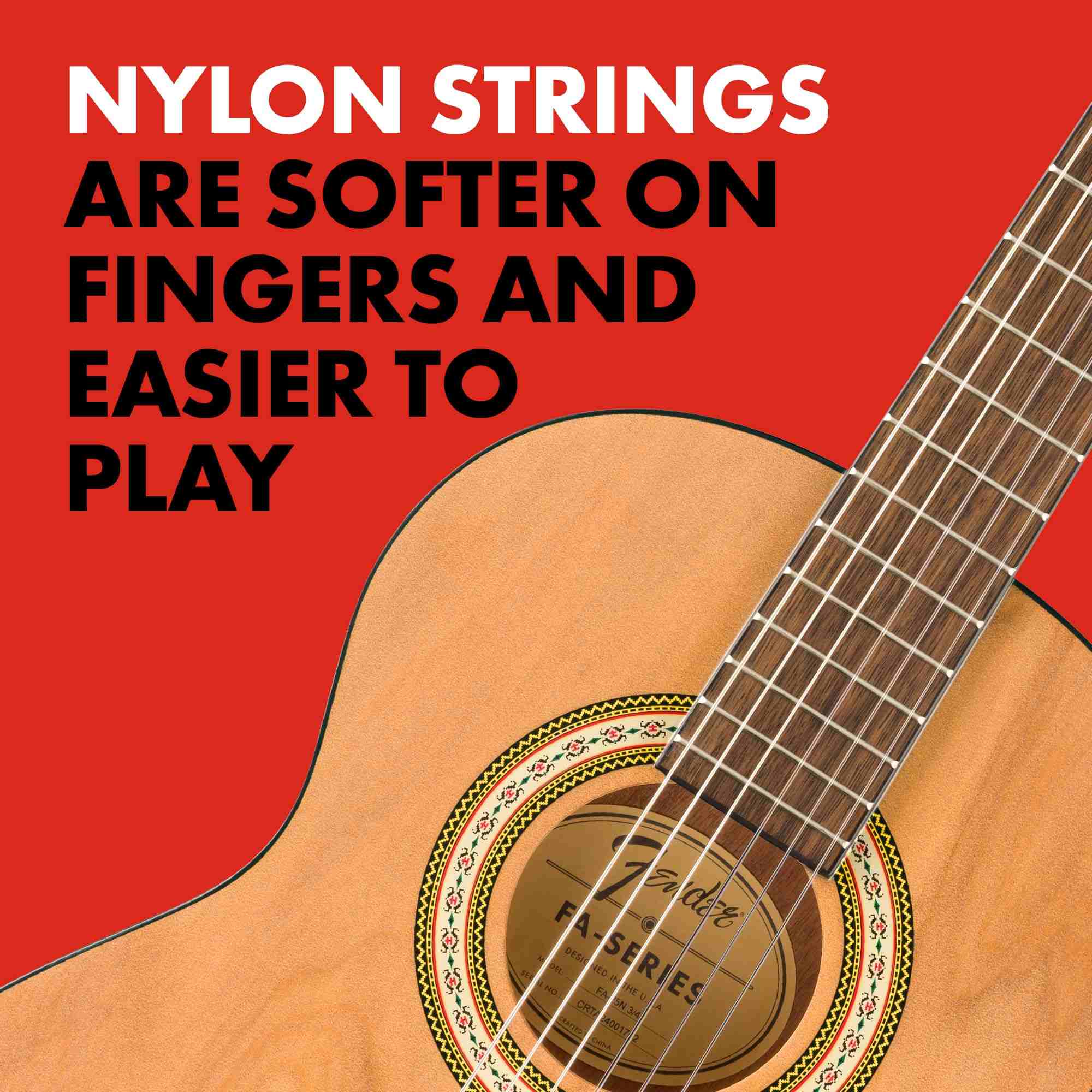 Fender FA-25N 3/4 Size Nylon-String Acoustic Guitar, Natural 3