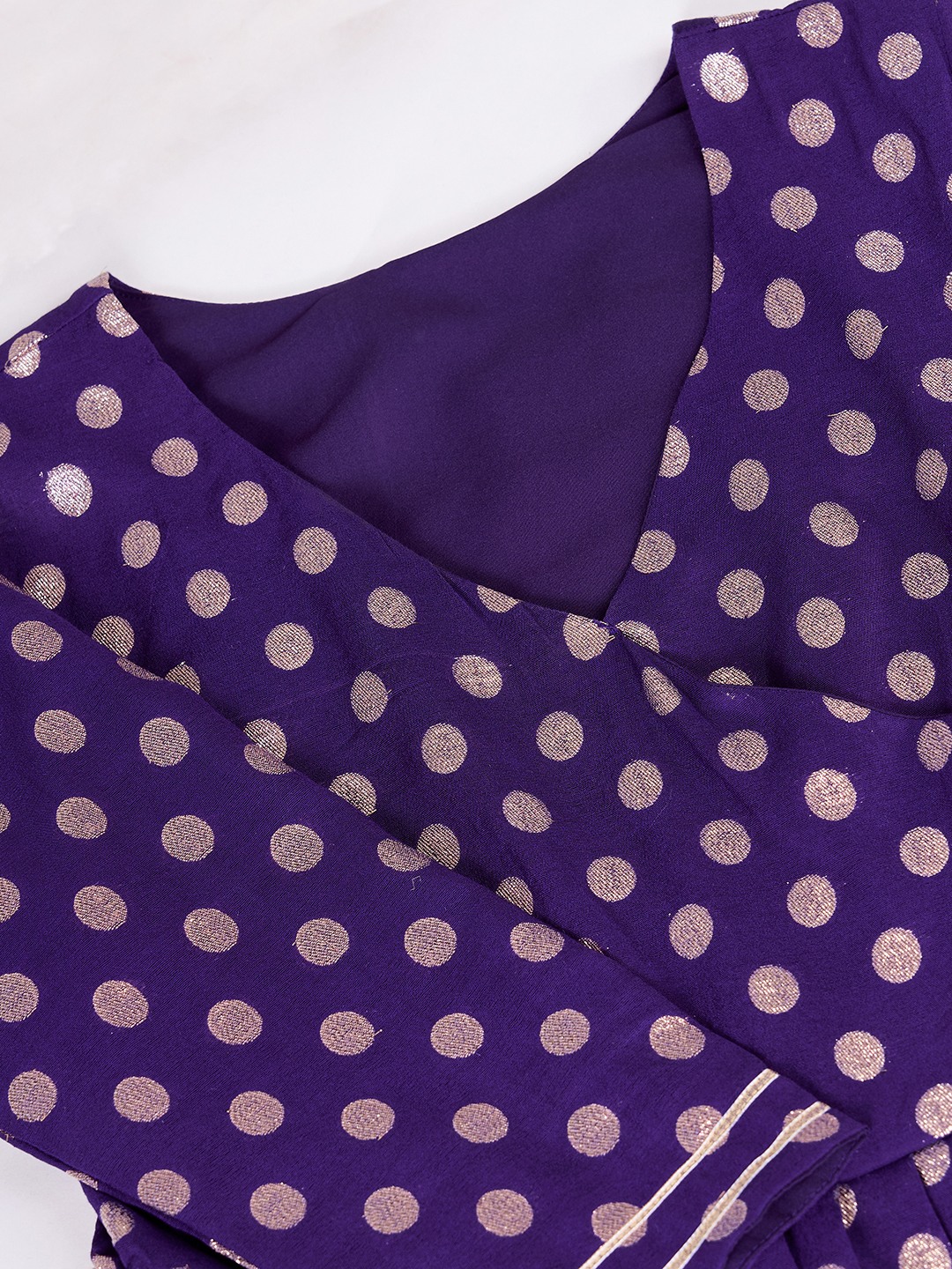 Tasarika Women Ethnic Viscose Violet V-Neck 3/4th Sleeve Full Length ethnic dress 2022_Violet