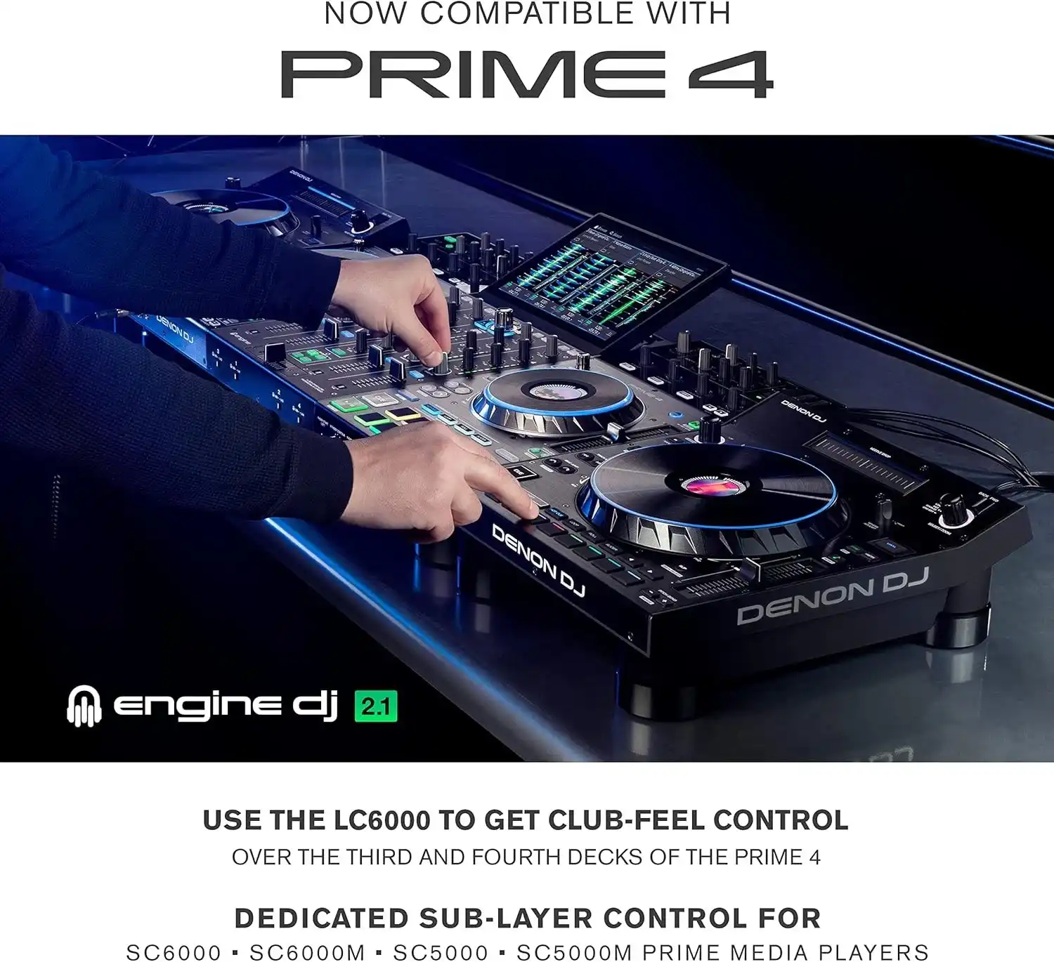 وحدة تحكم توسعية للدي جي Denon LC6000 Prime بعجلة تحكم 8.5 بوصة 4