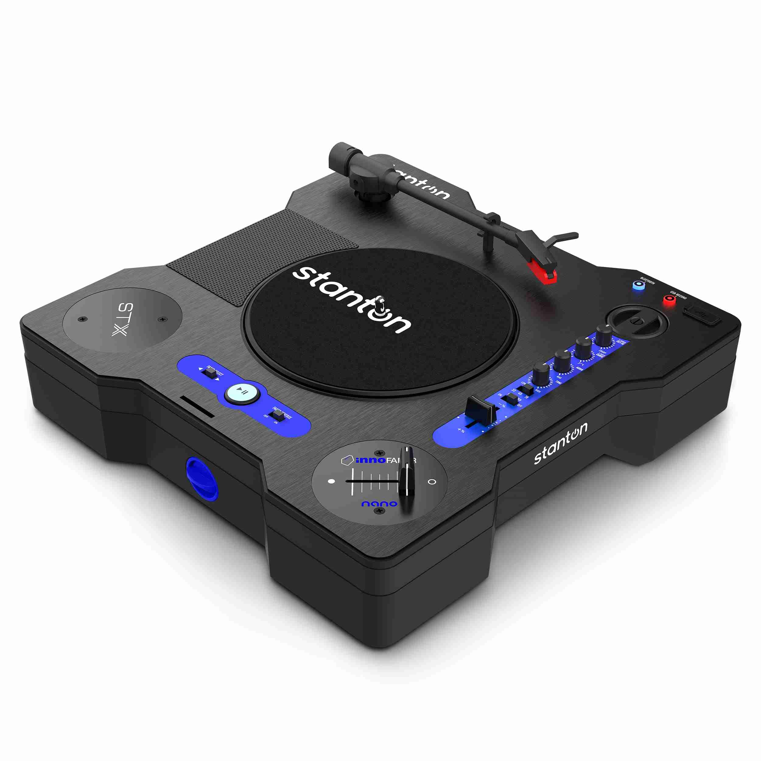 طاولة دوارة محمولة Stanton STX للسكراتش مزودة بتقنية Bluetooth وInnofader Nano 4