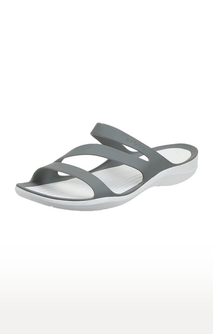 Crocs | Women's Grey Solid Flat Slip-ons 0