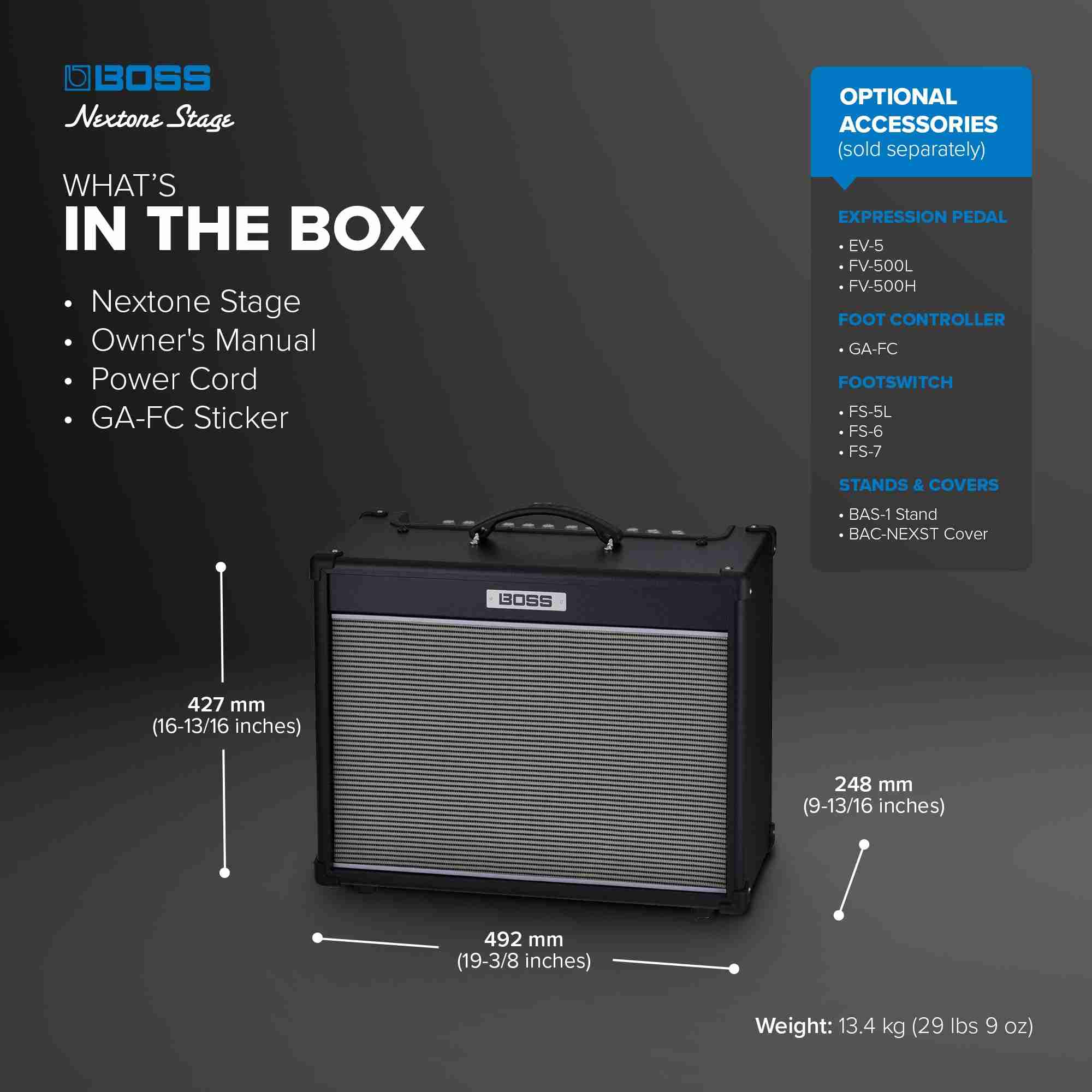 BOSS Nextone Stage 40W 1x12 Tube Logic Guitar Combo Amplifier 6