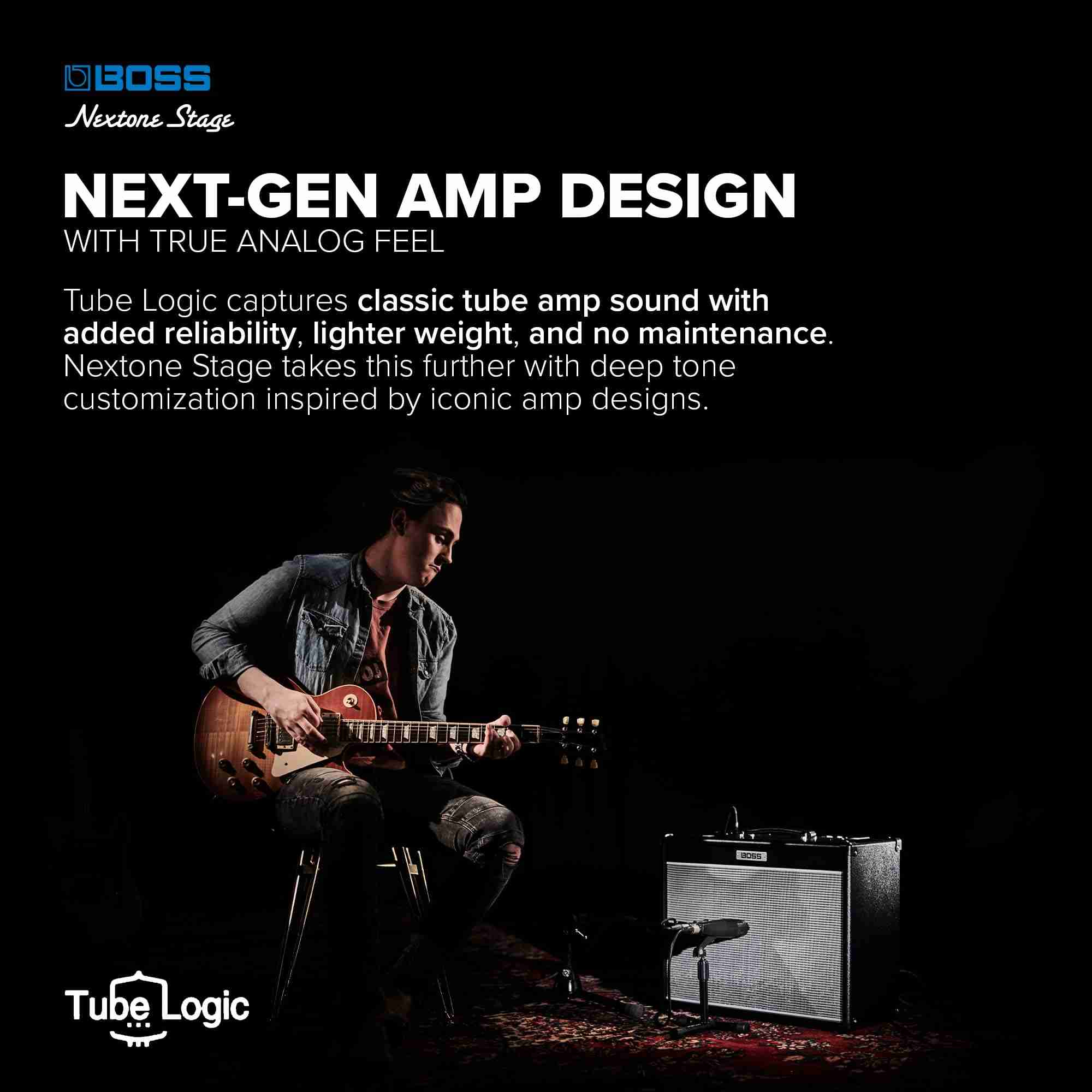 BOSS Nextone Stage 40W 1x12 Tube Logic Guitar Combo Amplifier 3