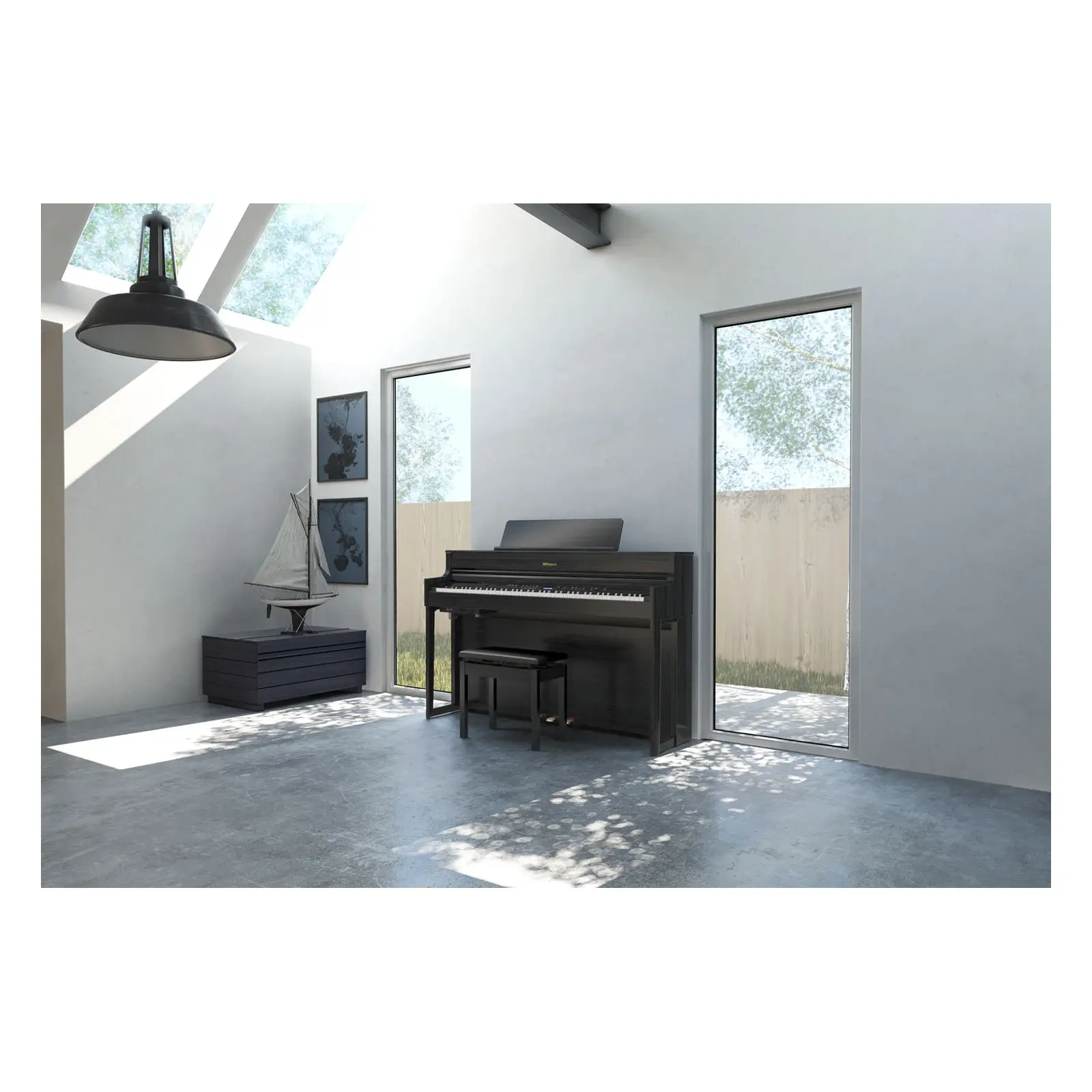 Roland HP704 88-Key Digital Piano with SuperNATURAL Sound Engine, Charcoal Black 3