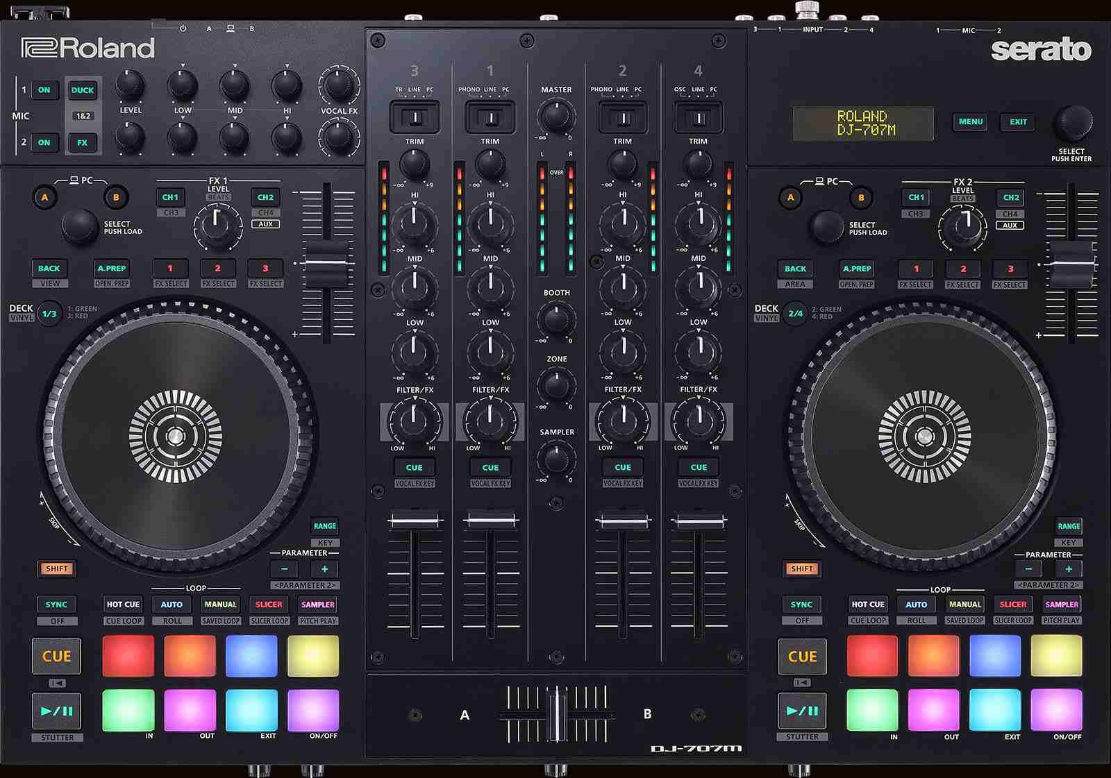 Roland DJ-707M وحدة تحكم Serato DJ Pro بأربع قنوات 2