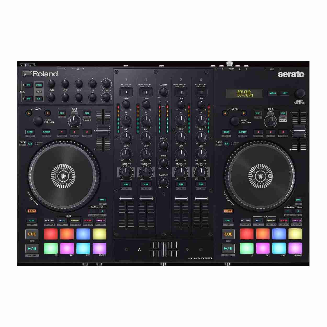 Roland DJ-707M وحدة تحكم Serato DJ Pro بأربع قنوات 8