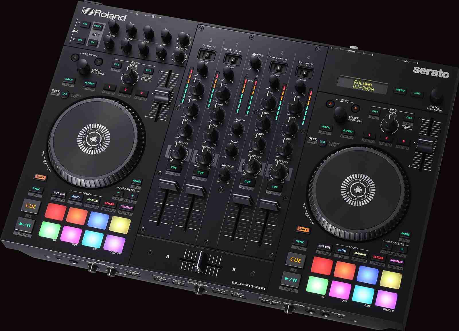 Roland DJ-707M وحدة تحكم Serato DJ Pro بأربع قنوات 4