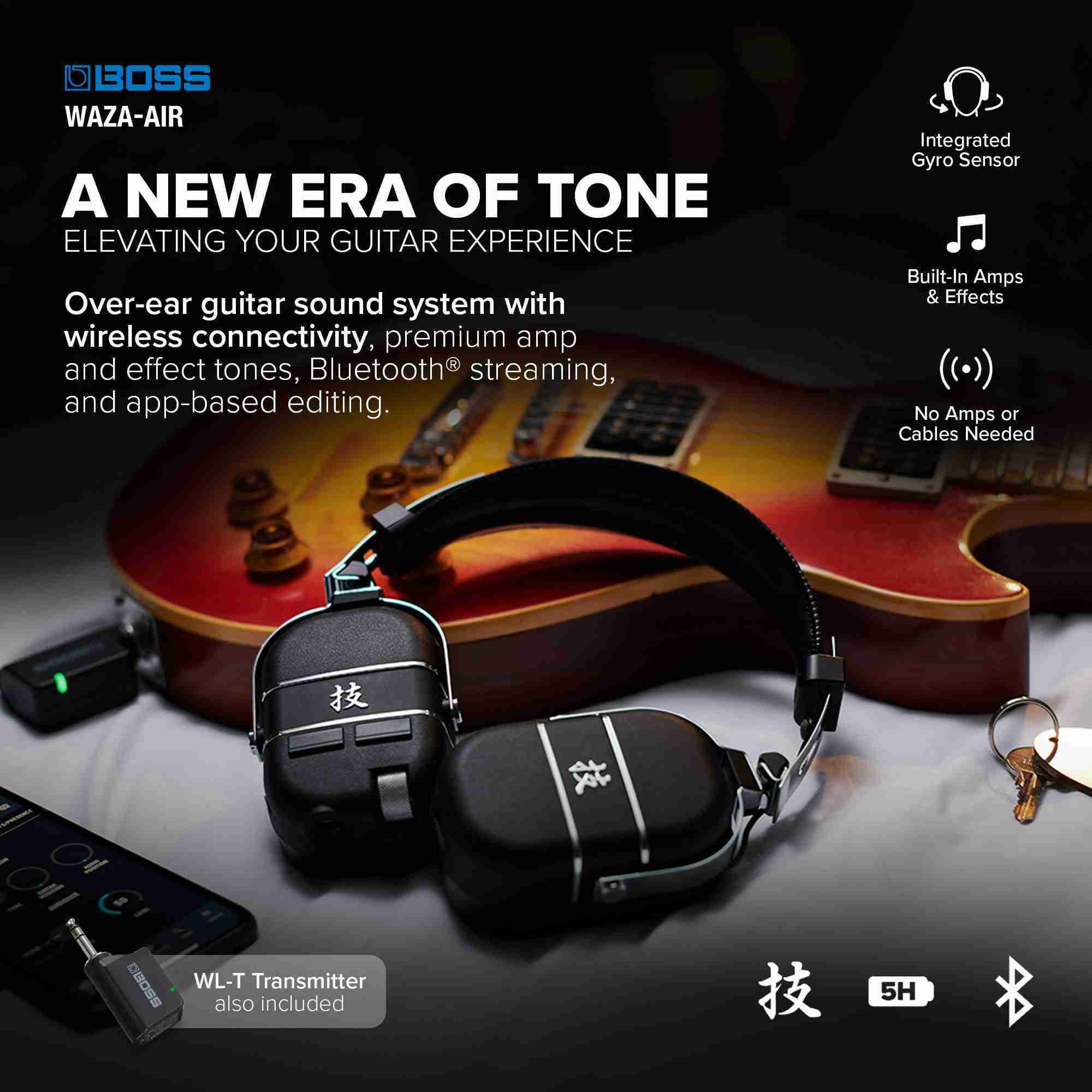 Boss Waza-Air Wireless Guitar Amp Headphone System with 3D Spatial Audio 2