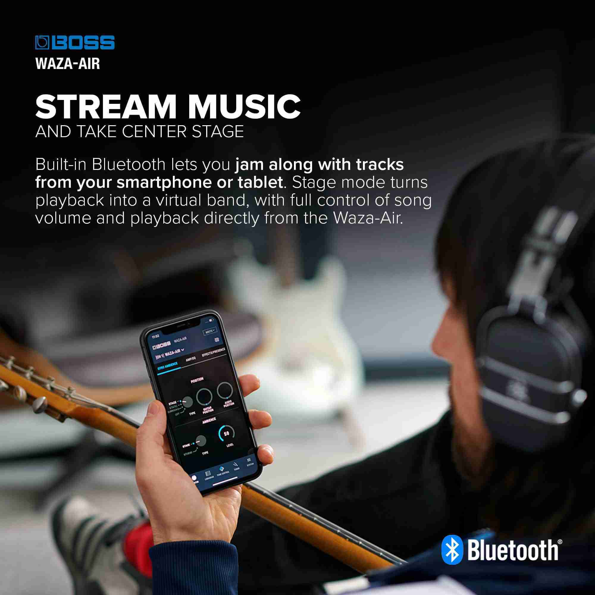 Boss Waza-Air Wireless Guitar Amp Headphone System with 3D Spatial Audio 6