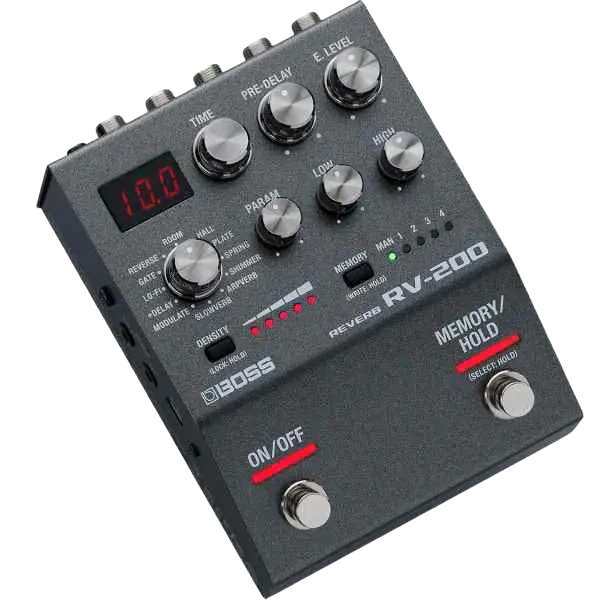 دواسة تأثيرات جيتار BOSS RV-200 ريفيرب مع مدخلات/مخرجات ستيريو و MIDI 1