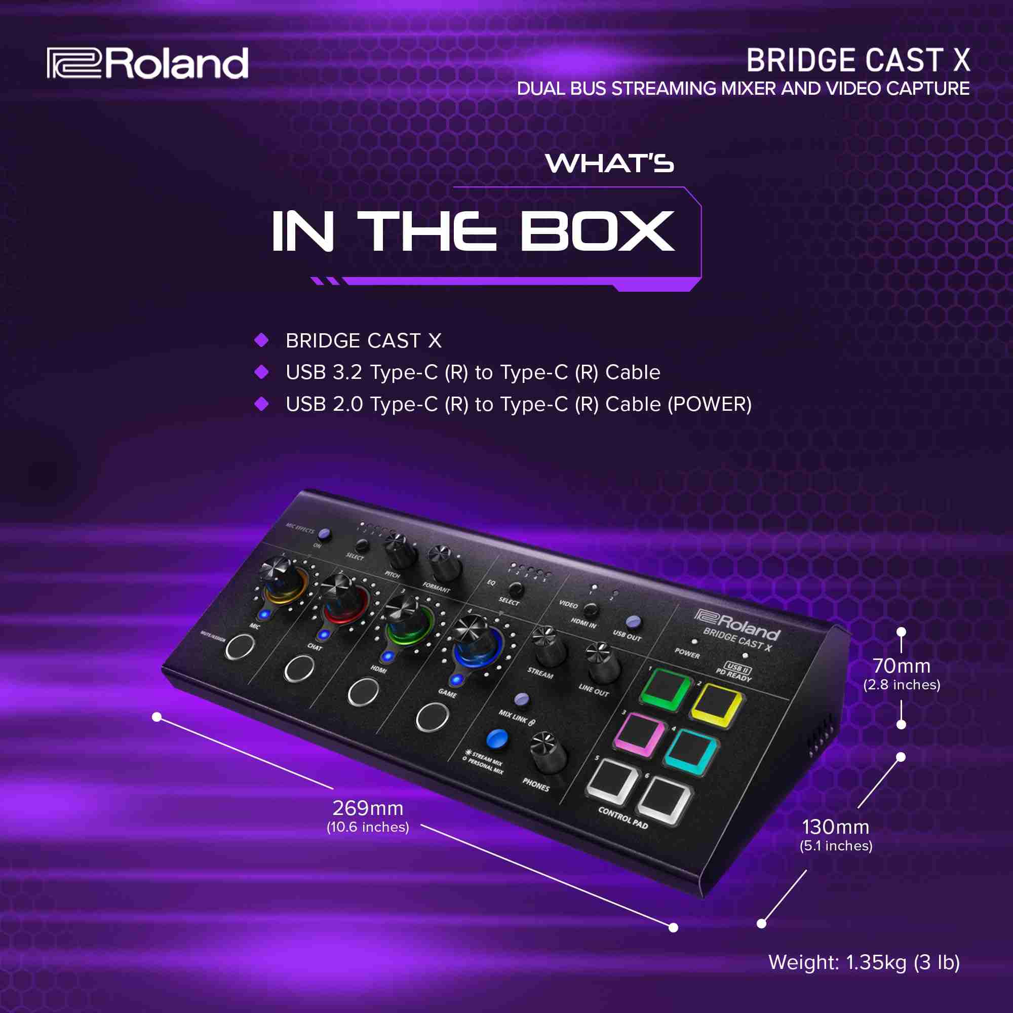 Roland BRIDGE CAST X مازج ألعاب ثنائي المسار وواجهة التقاط فيديو 6