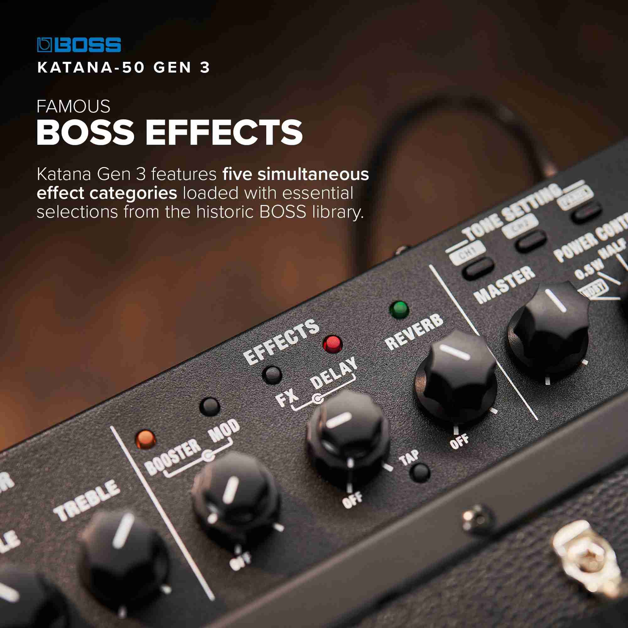 Boss Katana-50 Gen 3 50W 1x12 Guitar Combo Amplifier 4