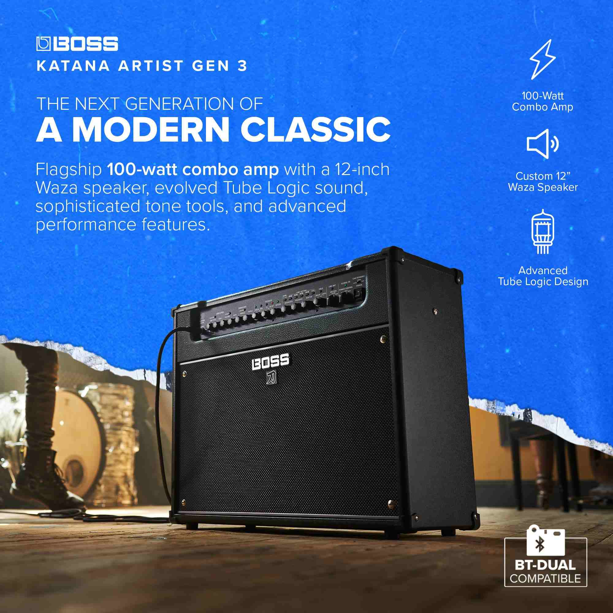 BOSS Katana Artist Gen 3 100-Watt 1x12 Guitar Combo Amplifier 2