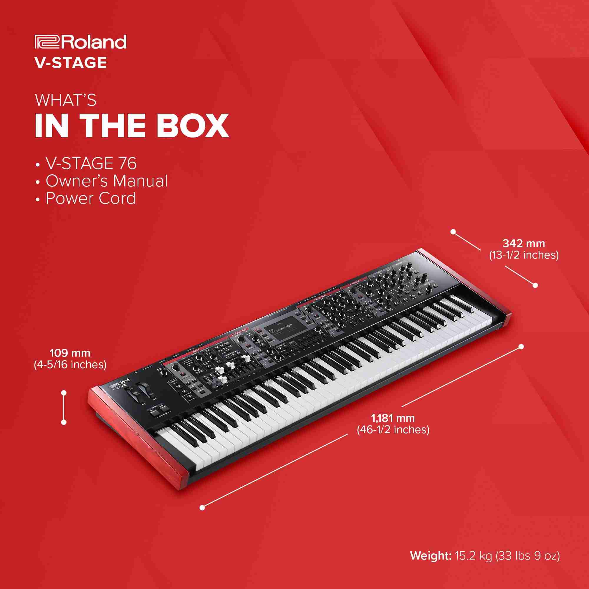 Roland V-STAGE 76-Key Semi-Weighted Digital Stage Piano 8