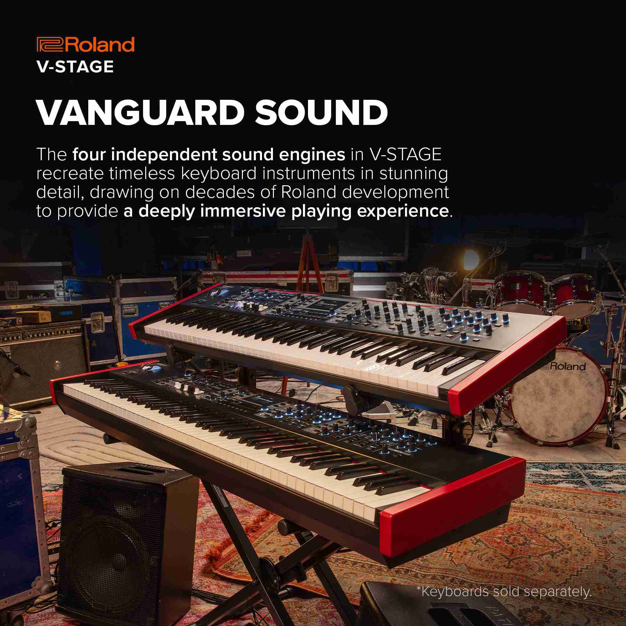Roland V-STAGE 76-Key Semi-Weighted Digital Stage Piano 3
