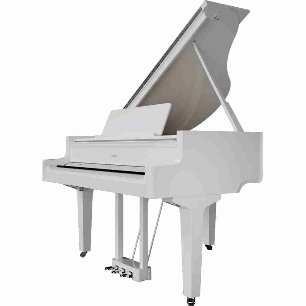 Roland GP-9 Digital Grand Piano, 88-Key Weighted Action, Polished White 4