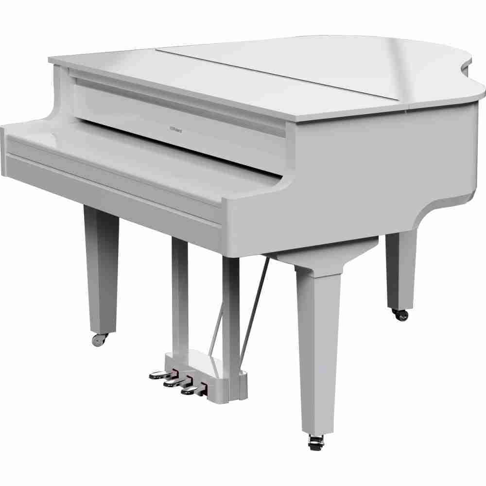 Roland GP-9 Digital Grand Piano, 88-Key Weighted Action, Polished White 3