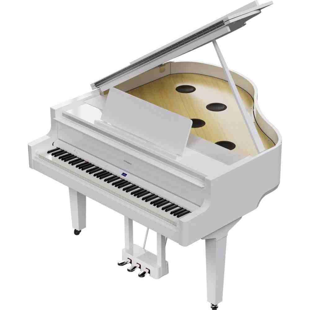 Roland GP-9 Digital Grand Piano, 88-Key Weighted Action, Polished White 5