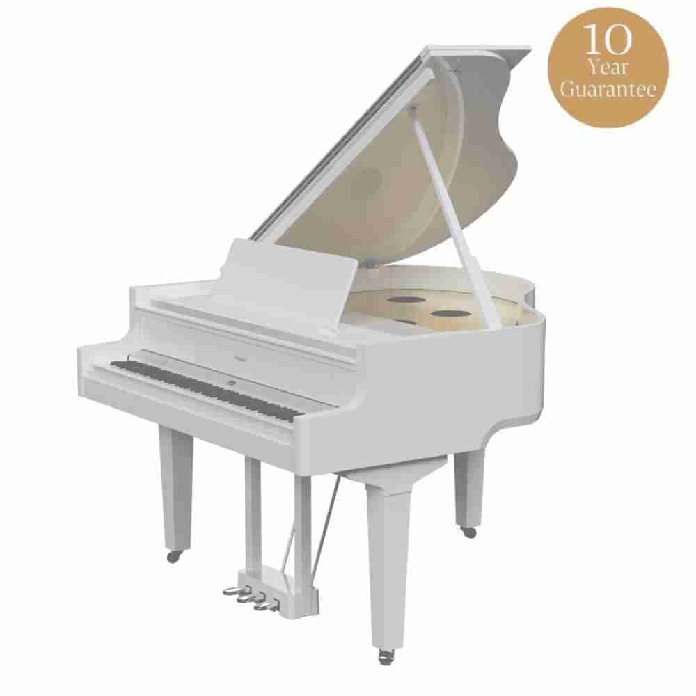 Roland GP-9 Digital Grand Piano, 88-Key Weighted Action, Polished White 2