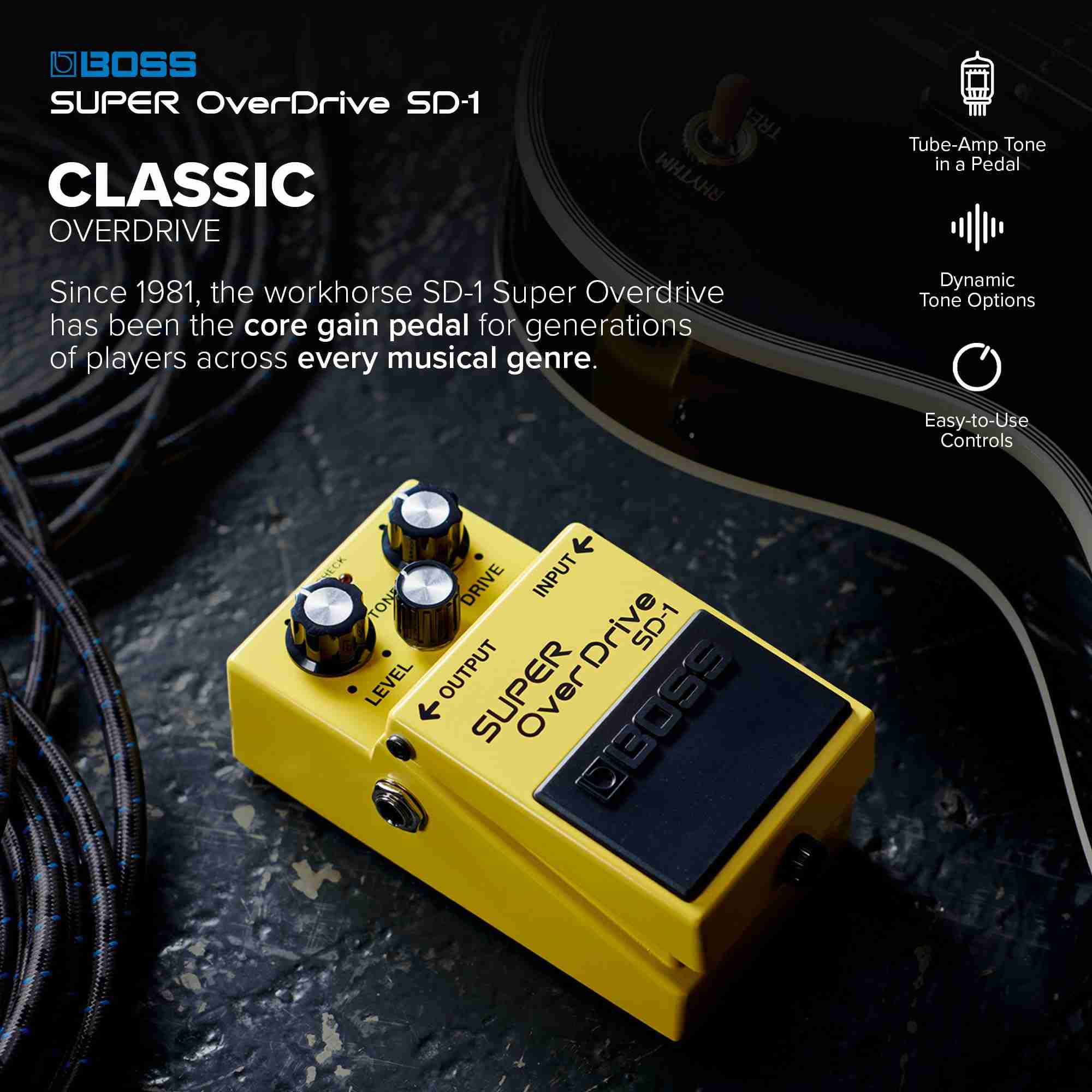 دواسة تأثيرات غيتار BOSS SD-1 Super OverDrive 2