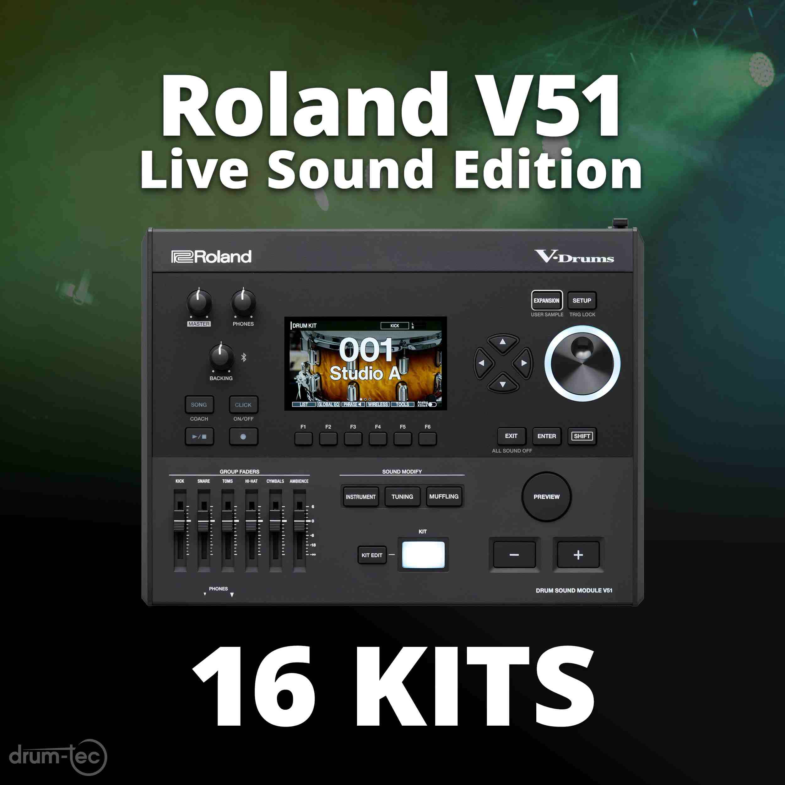 Roland VAD516 V-Drums Acoustic Design Electronic Drum Set with Mesh Heads 9