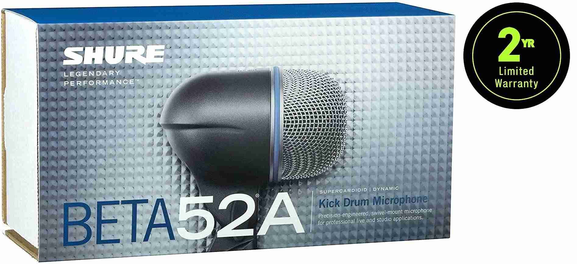 Shure BETA 52A Supercardioid Dynamic Kick Drum Microphone 2