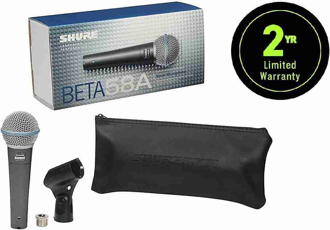 ميكروفون غناء ديناميكي فائق الاتجاهية Shure Beta 58A للمسرح الحي والاستوديو 2